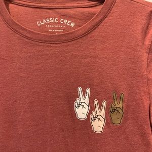 Russet Colored Peace Sign Top